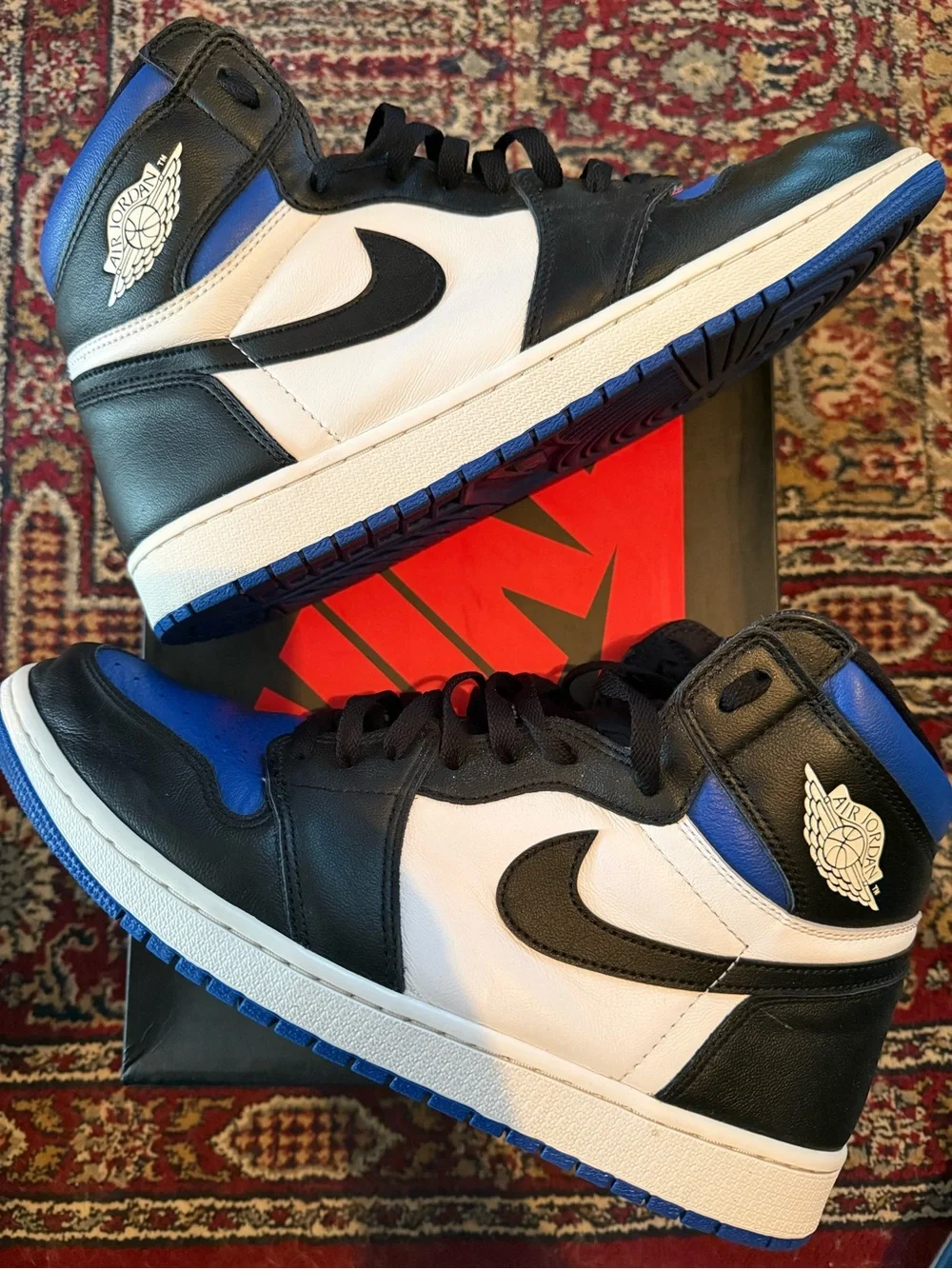 Jordan 1 Retro High Royal Toe— Black/White/Royal Blue Sneakers